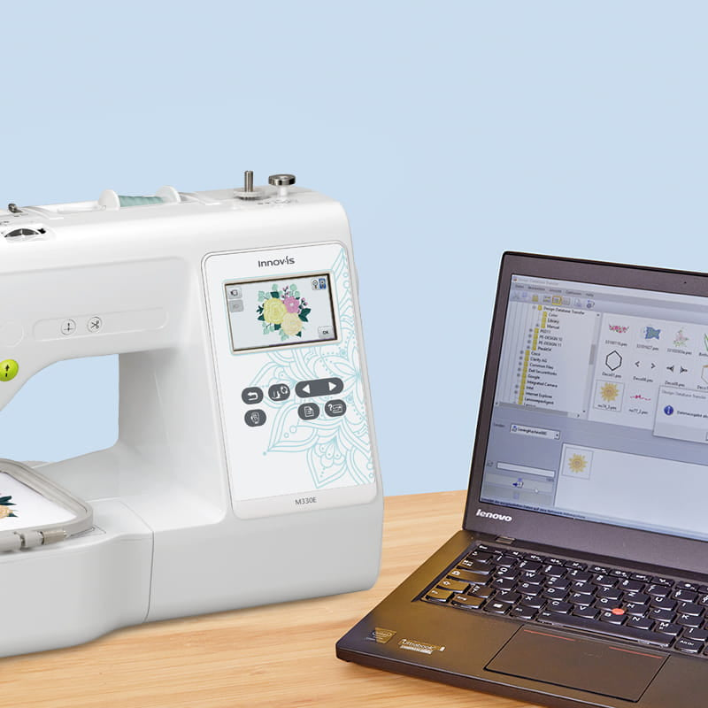 Brother M330E embroidery machine - WLAN and USB connectivity
