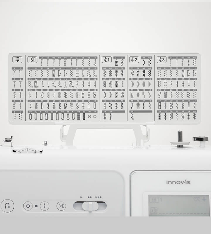 Brother A150 computerised sewing machine - built-in stitch reference chart