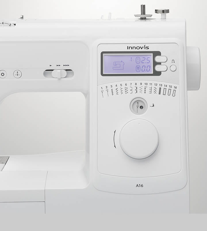 Brother A16 computerised sewing machine - jog dial stitch selection and LCD screen