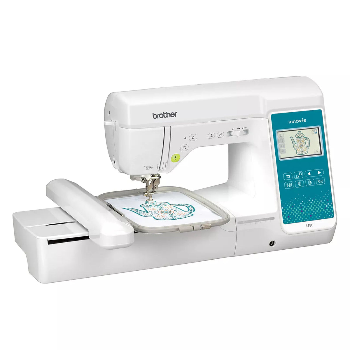 Brother F580 sewing and embroidery combination machine, right side view