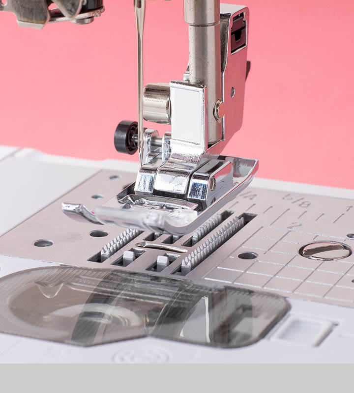Brother A16 computerised sewing machine - longer J foot feeding fabric