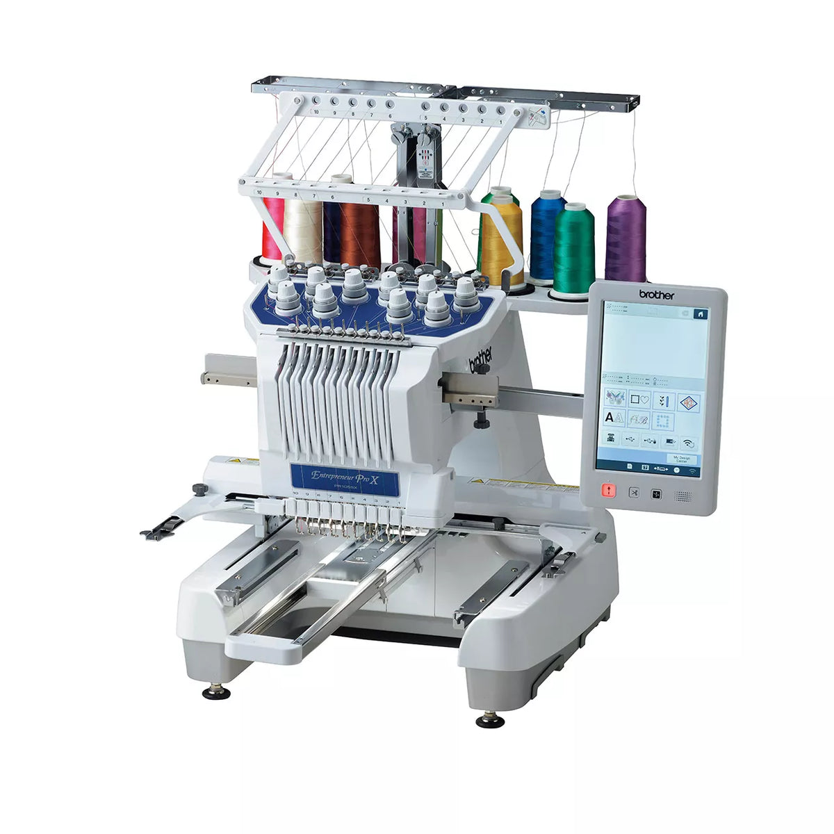 Brother PR1055X 10-needle embroidery machine, alternate side view